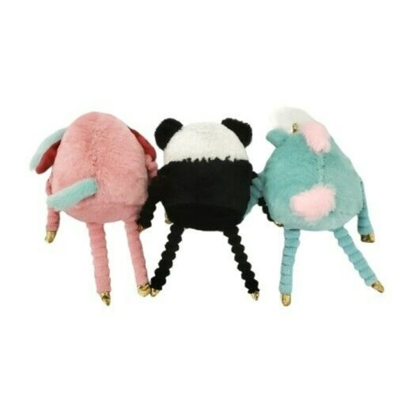 3 Sensory Plush Bunny Panda Unicorn Heart Round Long Arms Legs 8" Stuffed Animal - Picture 6 of 10